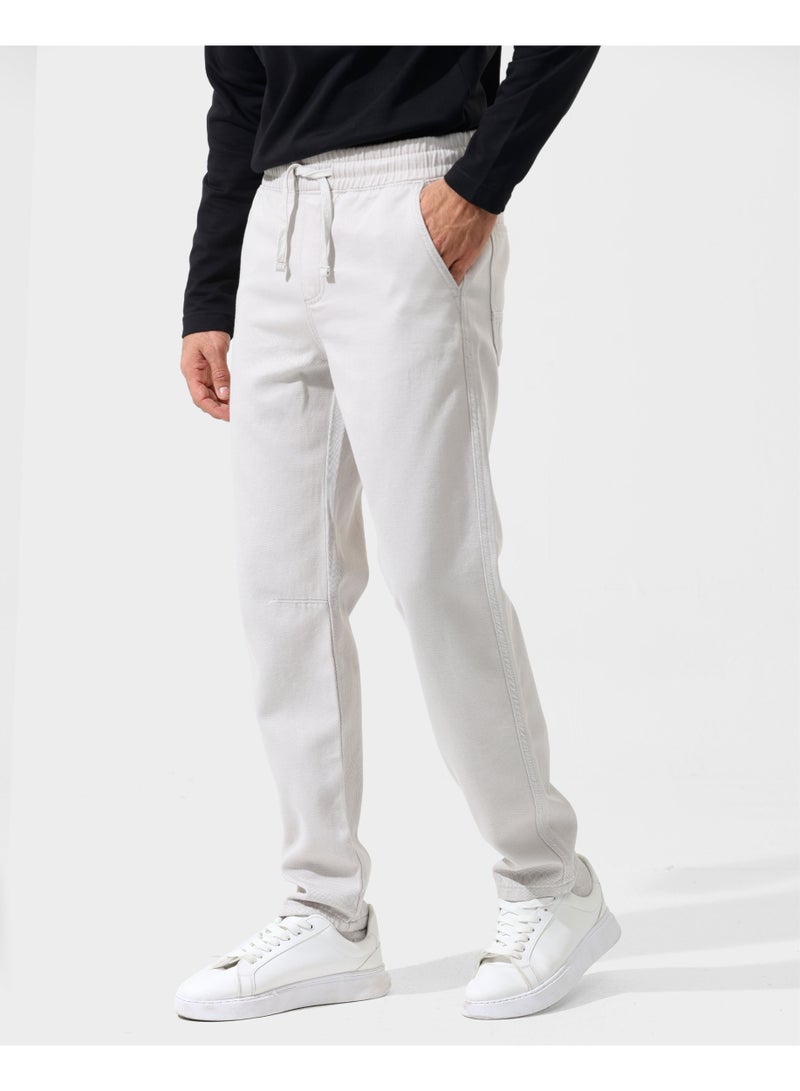 Dott Men's Drawstring Straight Fit Gabardine Pants - Image 3